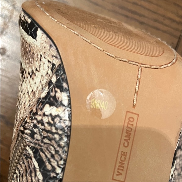 Vince Camuto Snakeskin Heeled Boots - Tan and Black - Picture 11 of 13